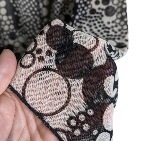 Ali Miles Sheer Mesh Polka Dot Cardigan 1X Black Open Front Draped Lagenlook - Picture 7 of 11